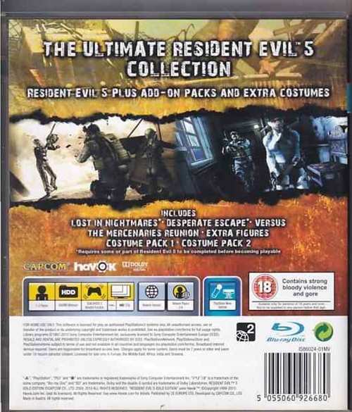 Resident Evil 5 Gold Edition - PS3 (B Grade) (Genbrug)